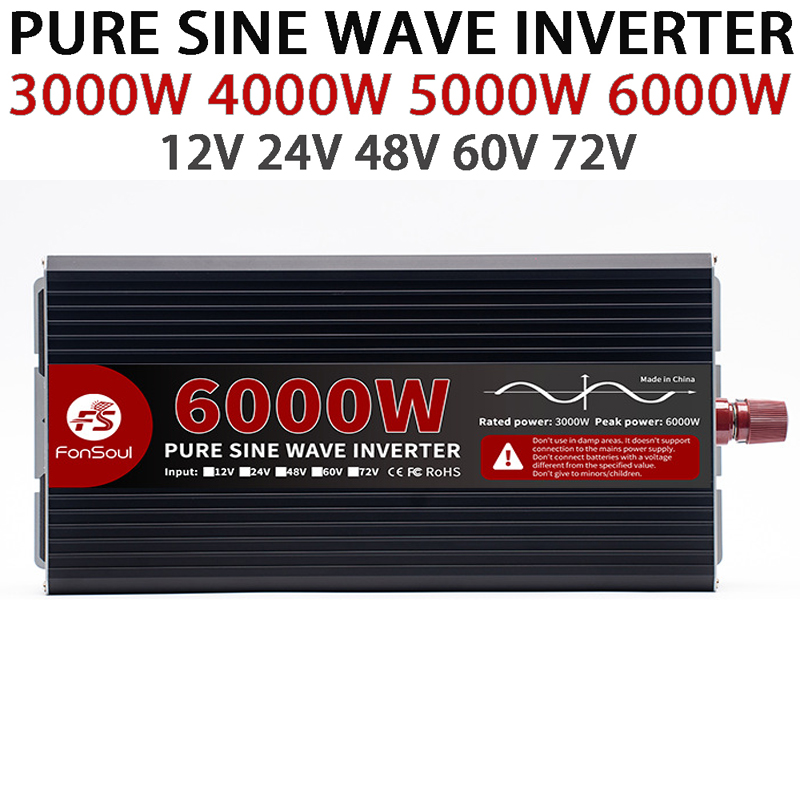 Pure Sine Wave Inverter 5000W 48V 220V - Onduleur à onde sinusoïdale pure 6000W