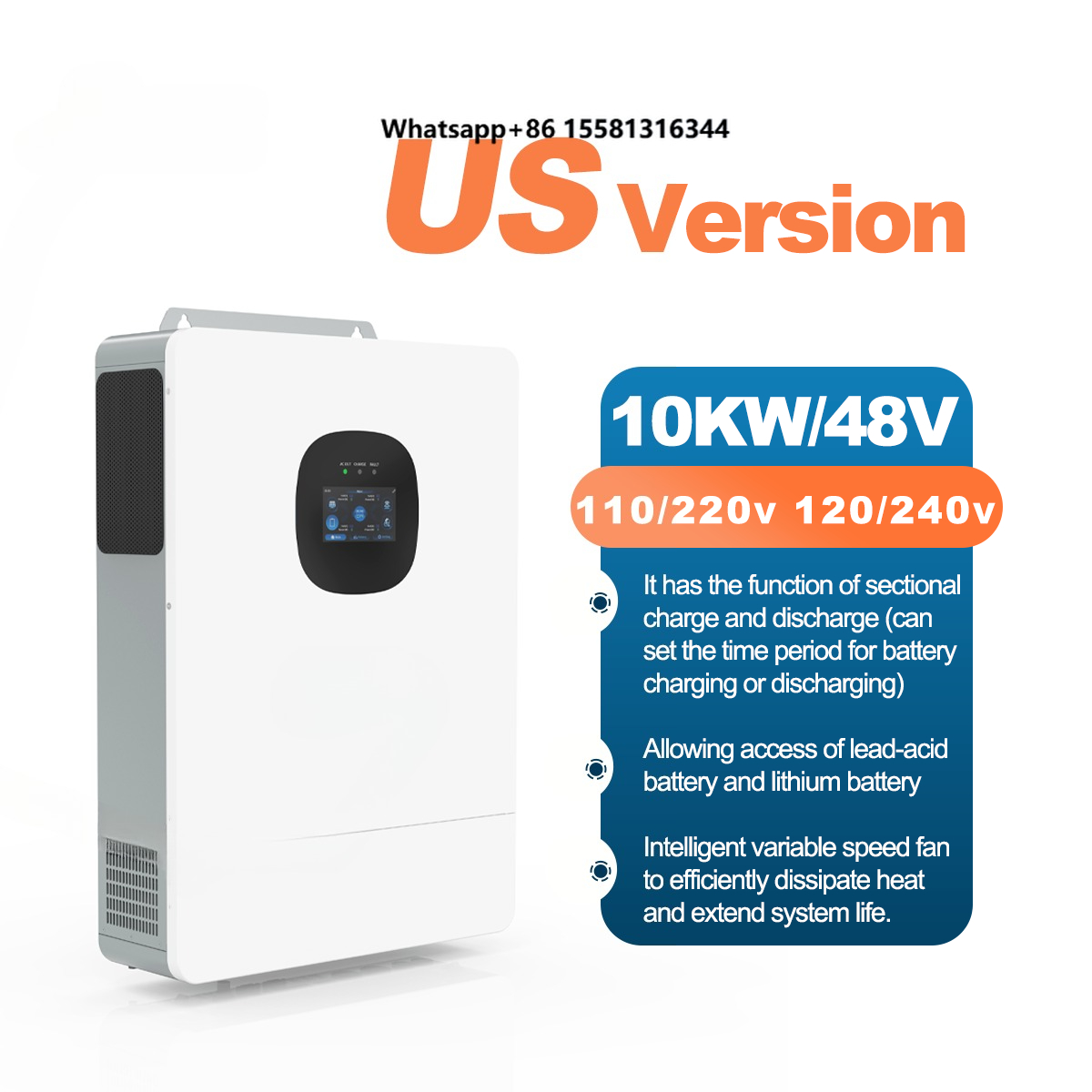 Onduleur hybride UNC 10KW 10KV - Split Phase Inverter 10Kw 110V 220V avis et prix
