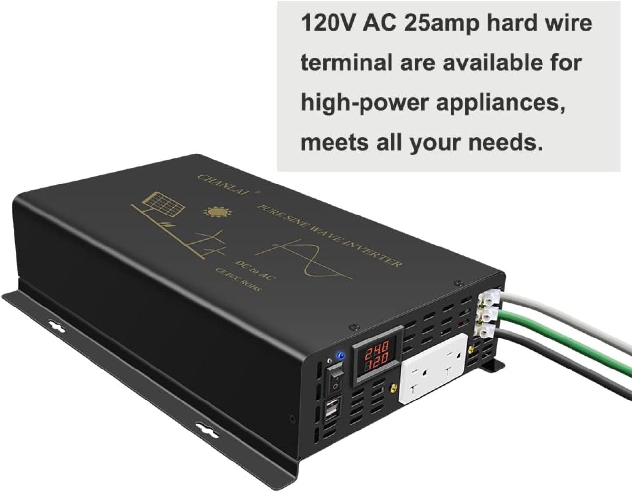 Convertisseur d'énergie solair - Inverter Pure Sine Wave 60Hz 120V 3000W avis et prix